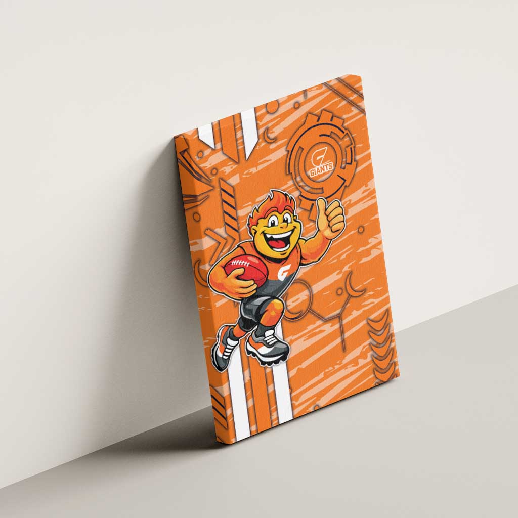 Greater Western Sydney Giants Canvas Wall Art Mascot Cartoon Football Illustration Style