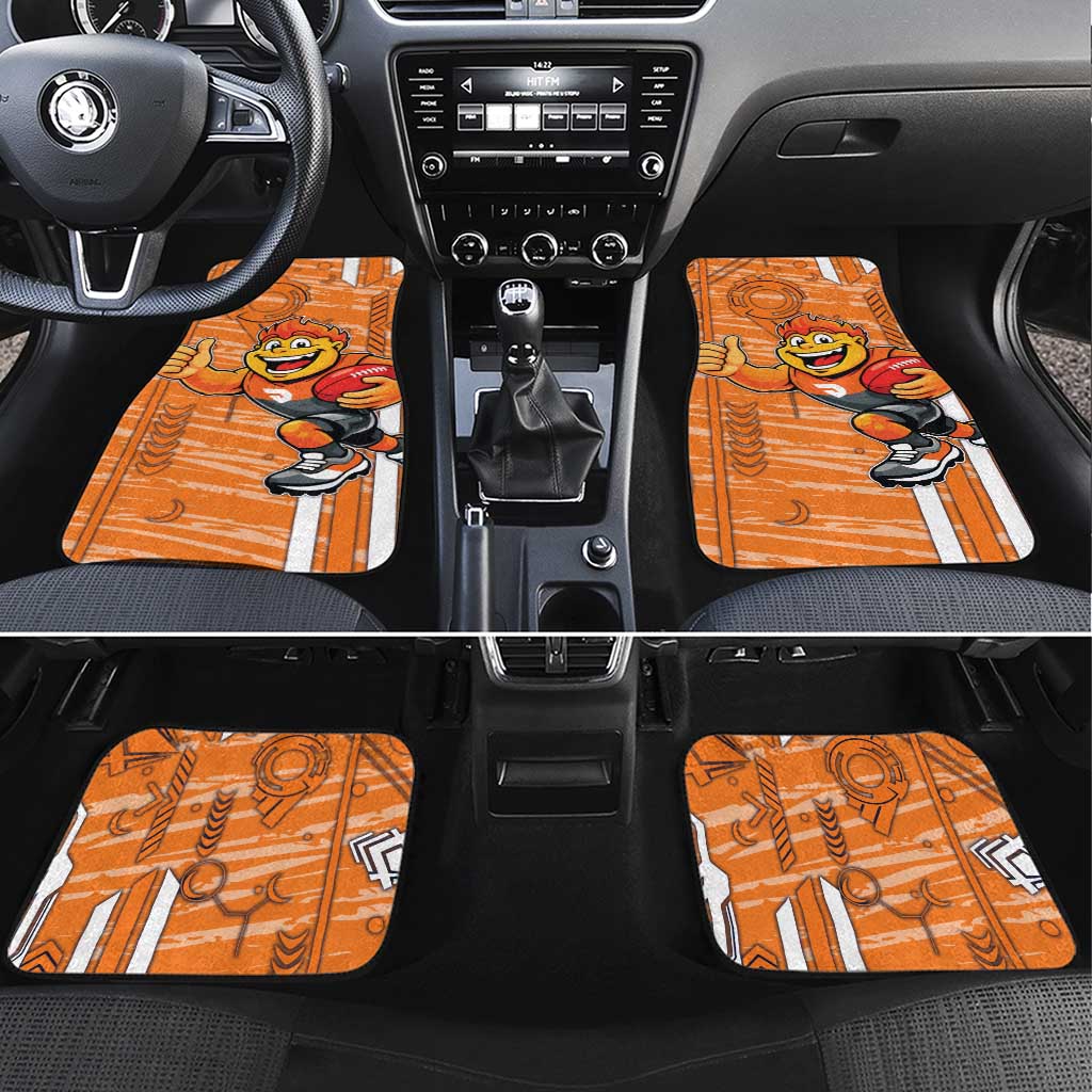 Greater Western Sydney Giants Car Mats Mascot Cartoon Football Illustration Style
