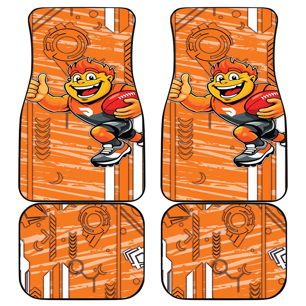 Greater Western Sydney Giants Car Mats Mascot Cartoon Football Illustration Style