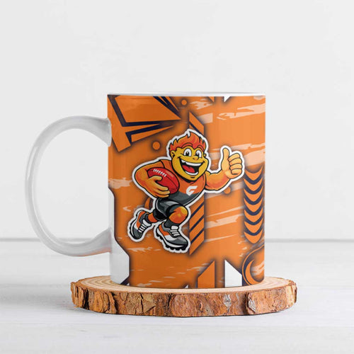 Greater Western Sydney Giants Ceramic Mug Mascot Cartoon Football Illustration Style