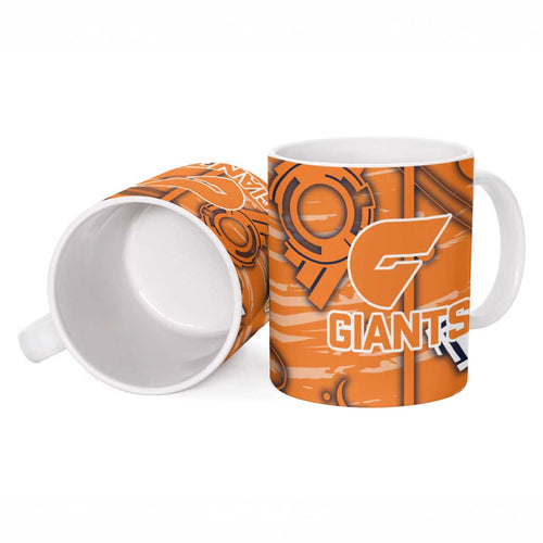 Greater Western Sydney Giants Ceramic Mug Mascot Cartoon Football Illustration Style