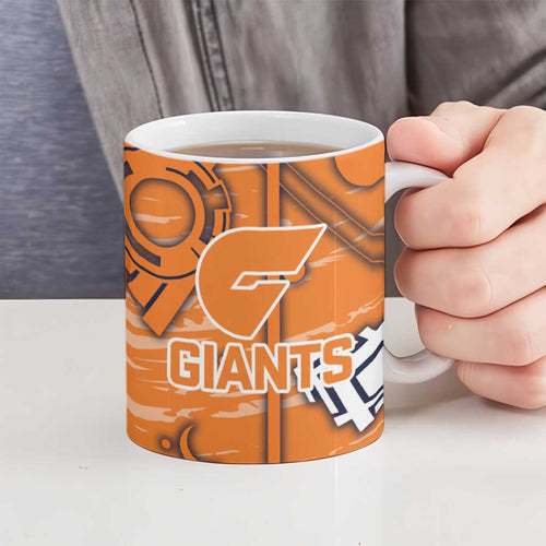 Greater Western Sydney Giants Ceramic Mug Mascot Cartoon Football Illustration Style