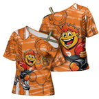 Greater Western Sydney Giants Cross Shoulder Shirt Mascot Cartoon Football Illustration Style