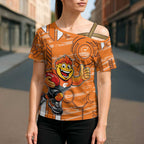Greater Western Sydney Giants Cross Shoulder Shirt Mascot Cartoon Football Illustration Style