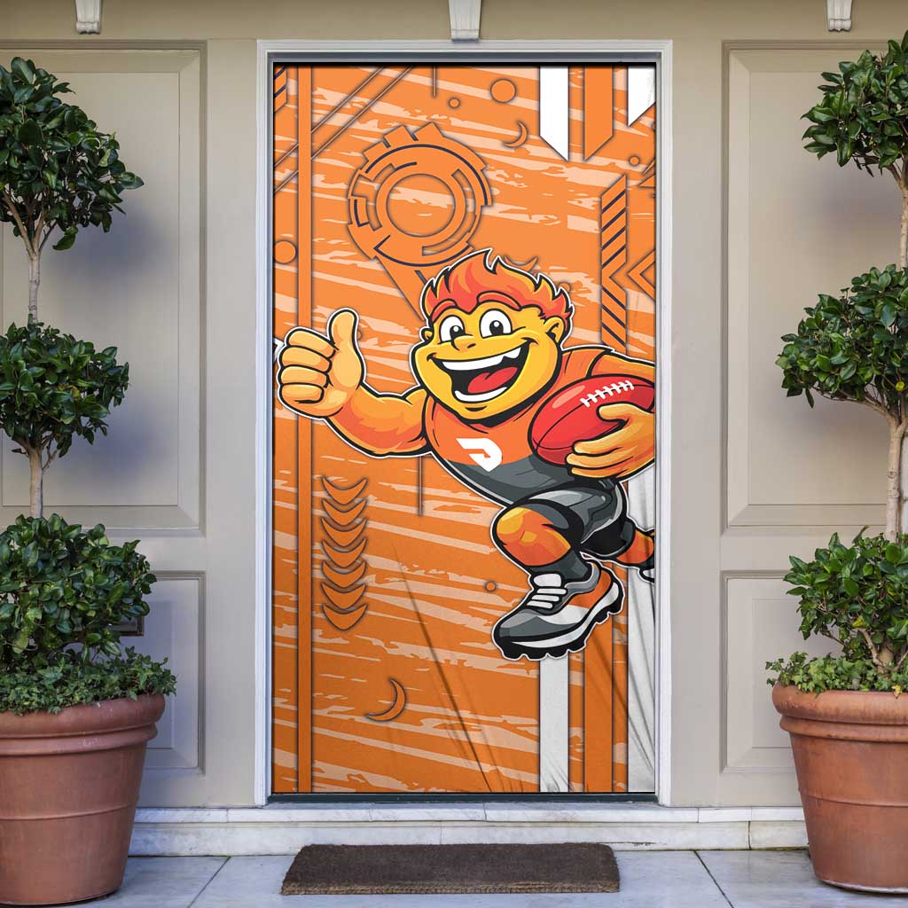 Greater Western Sydney Giants Door Cover Mascot Cartoon Football Illustration Style