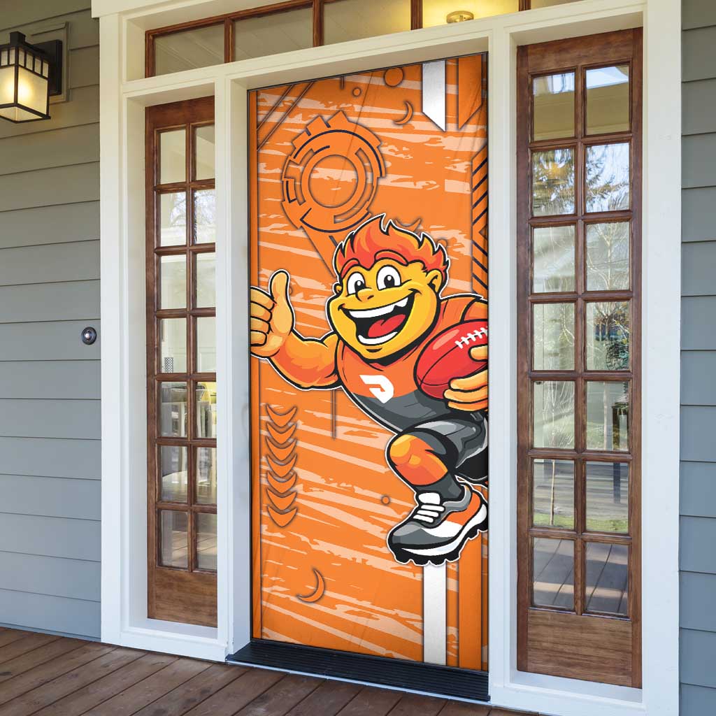 Greater Western Sydney Giants Door Cover Mascot Cartoon Football Illustration Style