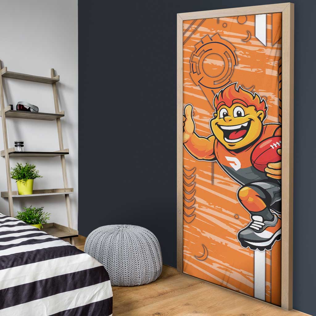 Greater Western Sydney Giants Door Cover Mascot Cartoon Football Illustration Style