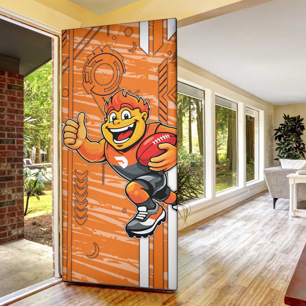 Greater Western Sydney Giants Door Cover Mascot Cartoon Football Illustration Style