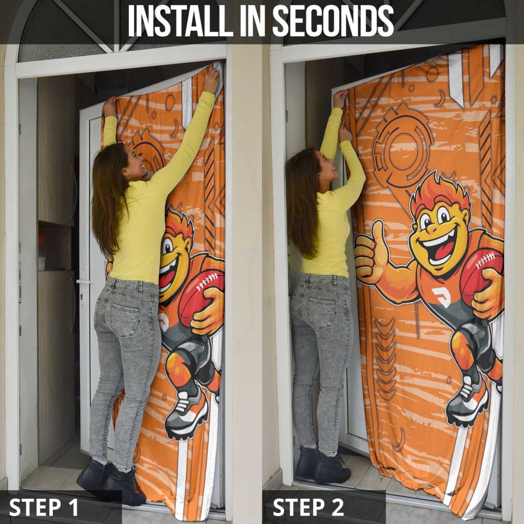 Greater Western Sydney Giants Door Cover Mascot Cartoon Football Illustration Style