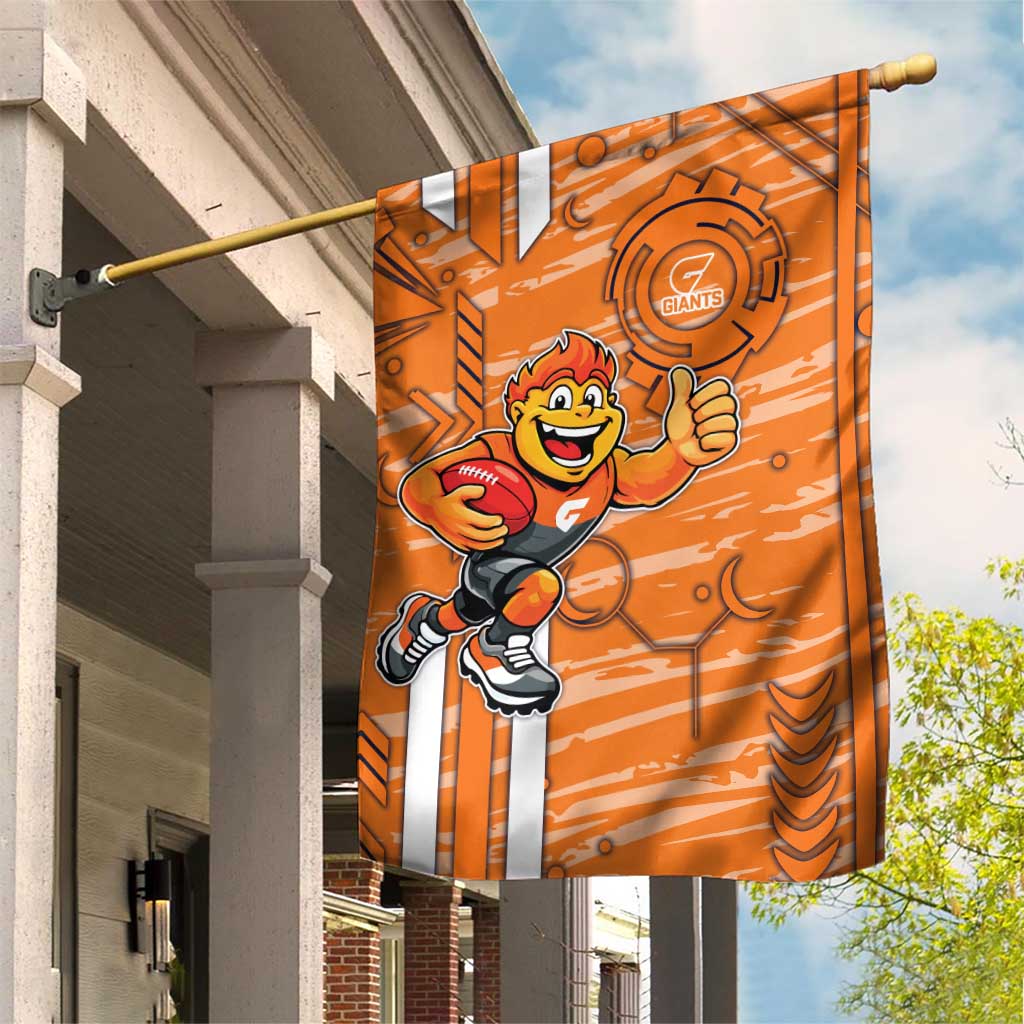 Greater Western Sydney Giants Garden Flag Mascot Cartoon Football Illustration Style