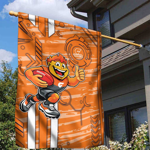 Greater Western Sydney Giants Garden Flag Mascot Cartoon Football Illustration Style