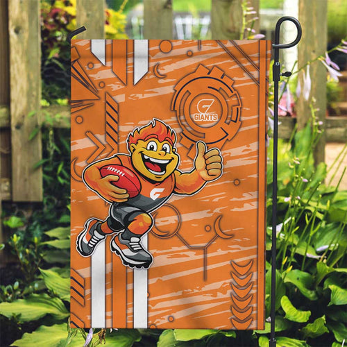 Greater Western Sydney Giants Garden Flag Mascot Cartoon Football Illustration Style