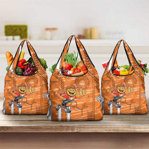 Greater Western Sydney Giants Grocery Bag Mascot Cartoon Football Illustration Style