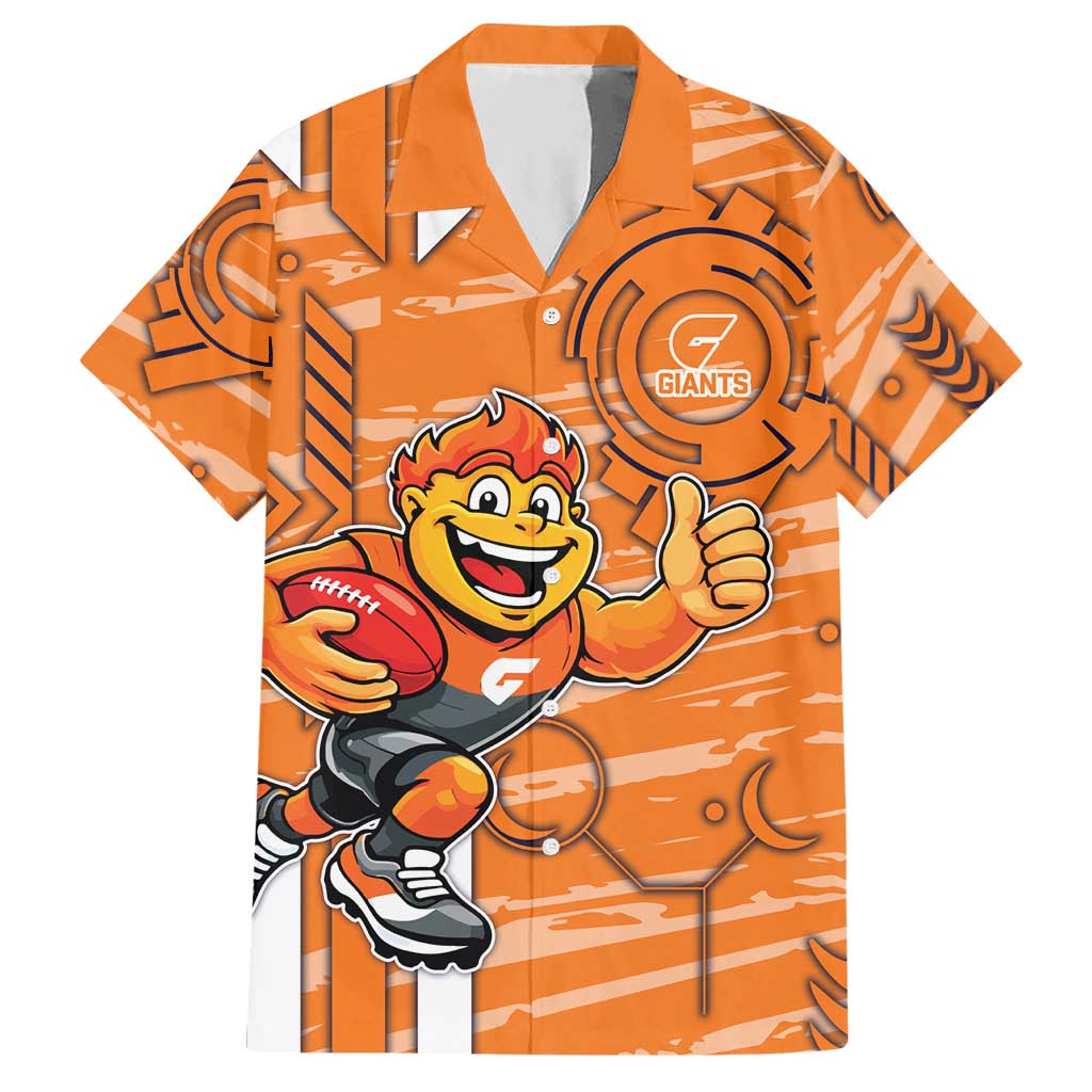 Greater Western Sydney Giants Hawaiian Shirt Mascot Cartoon Football Illustration Style