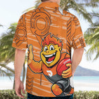 Greater Western Sydney Giants Hawaiian Shirt Mascot Cartoon Football Illustration Style