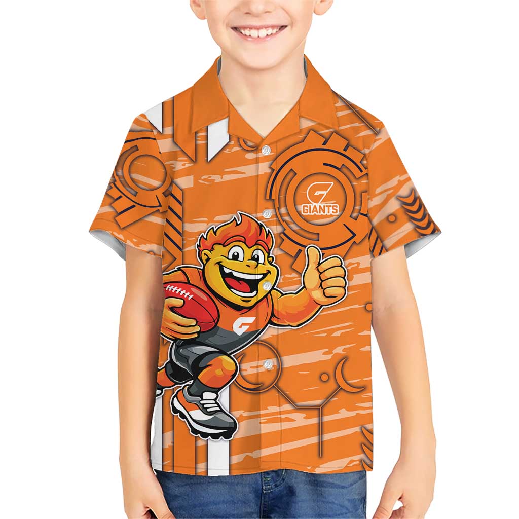 Greater Western Sydney Giants Hawaiian Shirt Mascot Cartoon Football Illustration Style