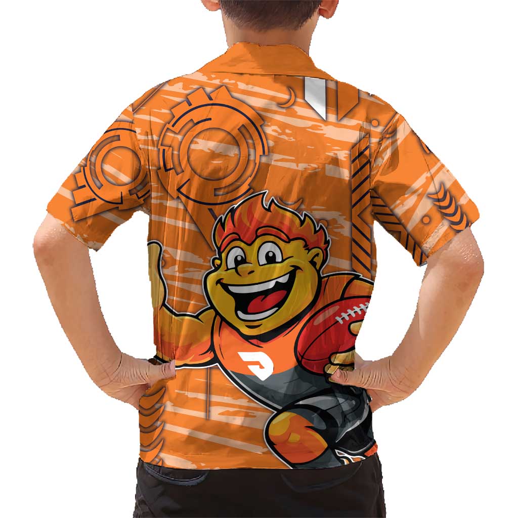Greater Western Sydney Giants Hawaiian Shirt Mascot Cartoon Football Illustration Style