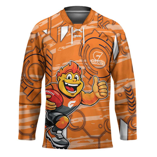 Greater Western Sydney Giants Hockey Jersey Mascot Cartoon Football Illustration Style
