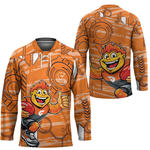 Greater Western Sydney Giants Hockey Jersey Mascot Cartoon Football Illustration Style