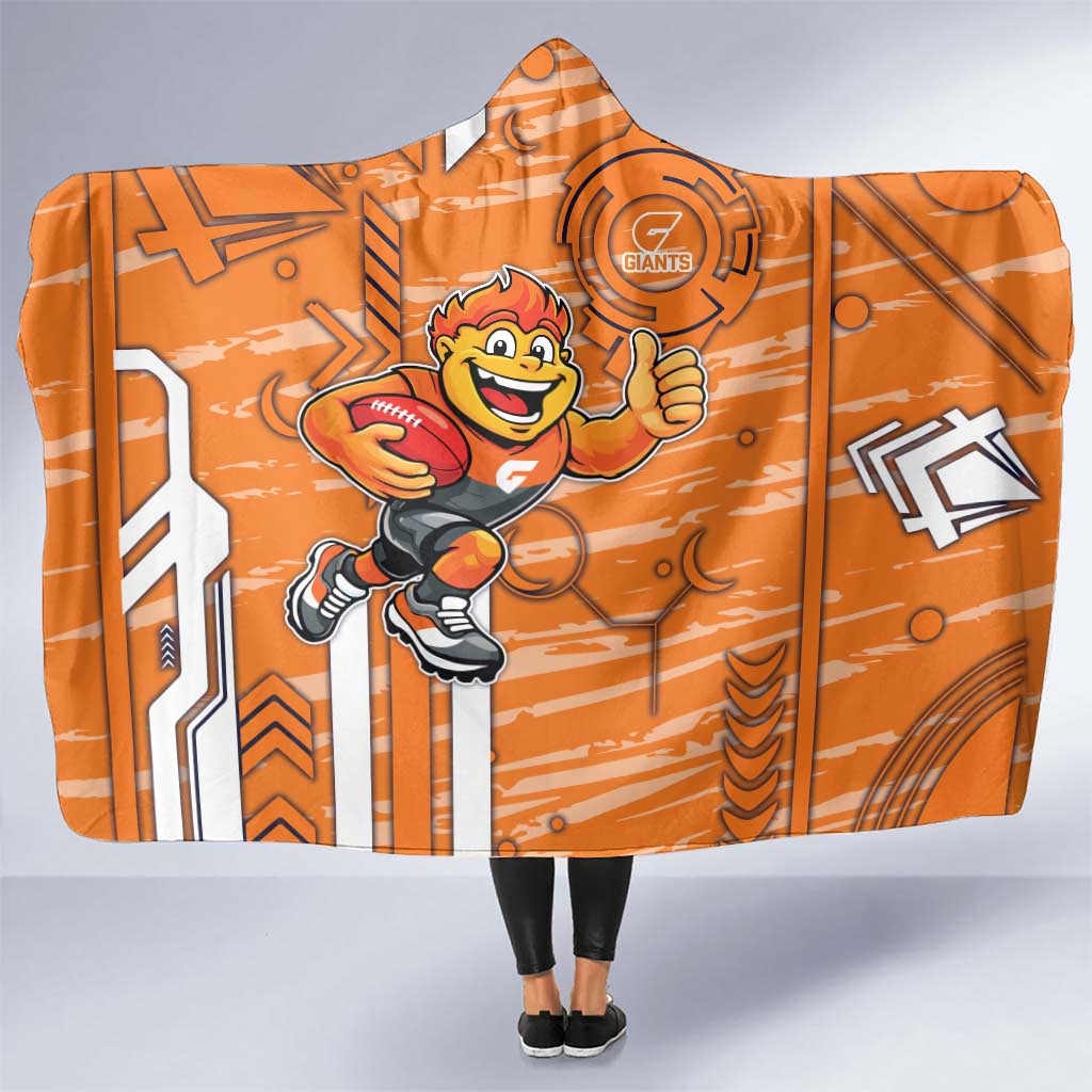 Greater Western Sydney Giants Hooded Blanket Mascot Cartoon Football Illustration Style