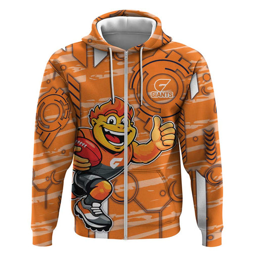 Greater Western Sydney Giants Hoodie Mascot Cartoon Football Illustration Style
