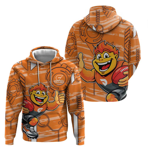 Greater Western Sydney Giants Hoodie Mascot Cartoon Football Illustration Style