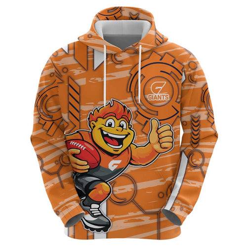 Greater Western Sydney Giants Hoodie Mascot Cartoon Football Illustration Style