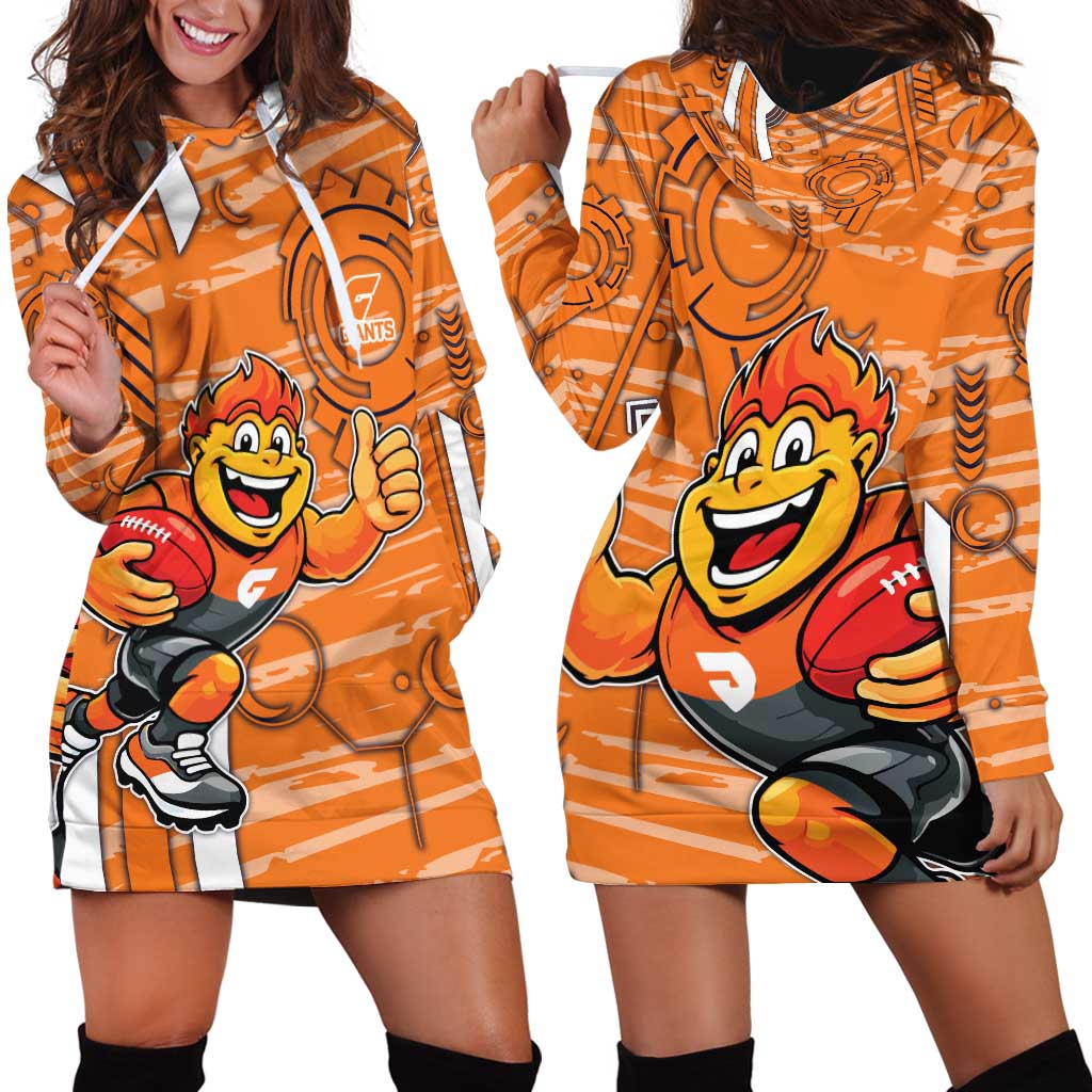 Greater Western Sydney Giants Hoodie Dress Mascot Cartoon Football Illustration Style