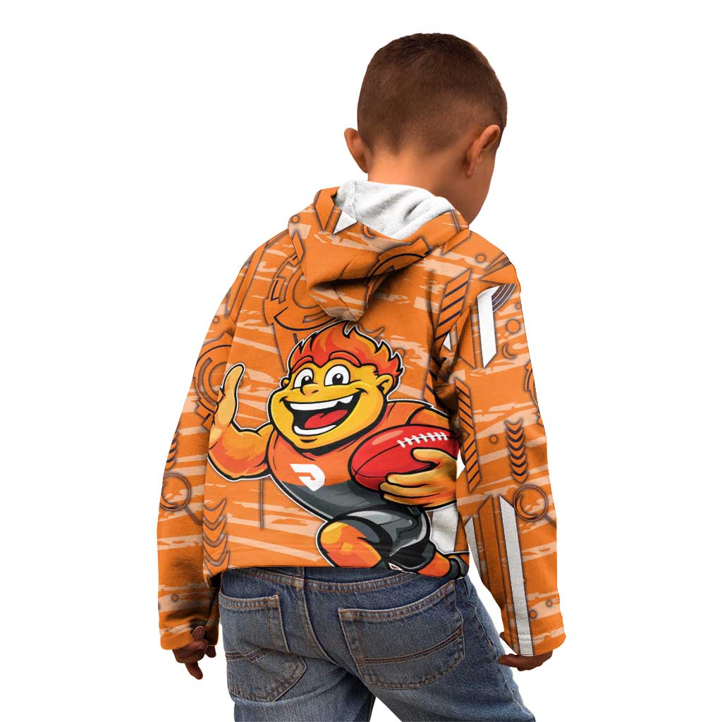 Greater Western Sydney Giants Kid Hoodie Mascot Cartoon Football Illustration Style