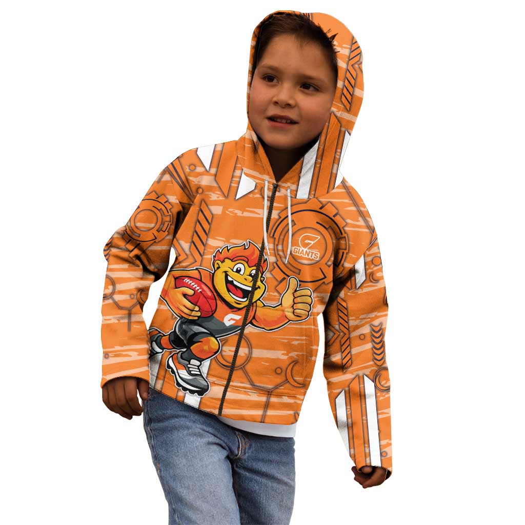 Greater Western Sydney Giants Kid Hoodie Mascot Cartoon Football Illustration Style