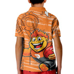 Greater Western Sydney Giants Kid Polo Shirt Mascot Cartoon Football Illustration Style
