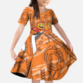 Greater Western Sydney Giants Kid Short Sleeve Dress Mascot Cartoon Football Illustration Style