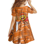 Greater Western Sydney Giants Kid Short Sleeve Dress Mascot Cartoon Football Illustration Style
