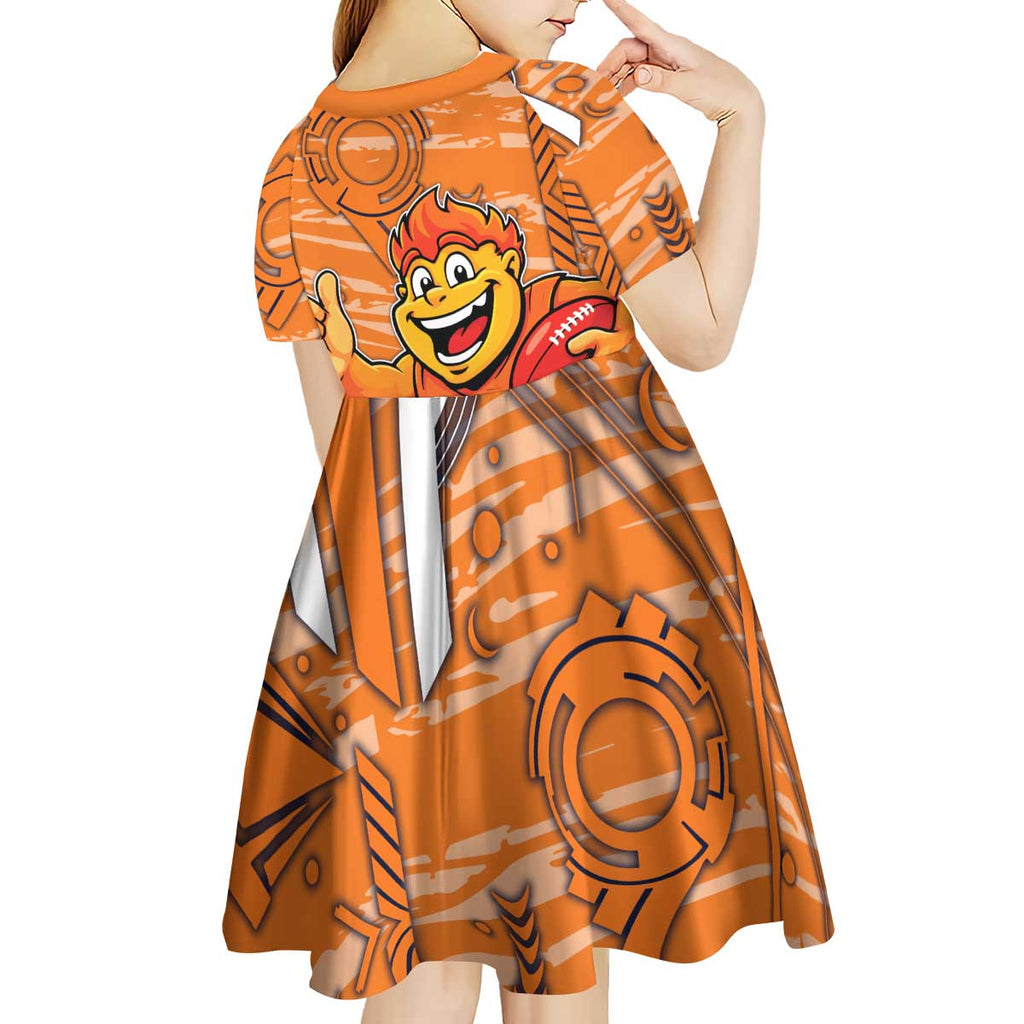 Greater Western Sydney Giants Kid Short Sleeve Dress Mascot Cartoon Football Illustration Style