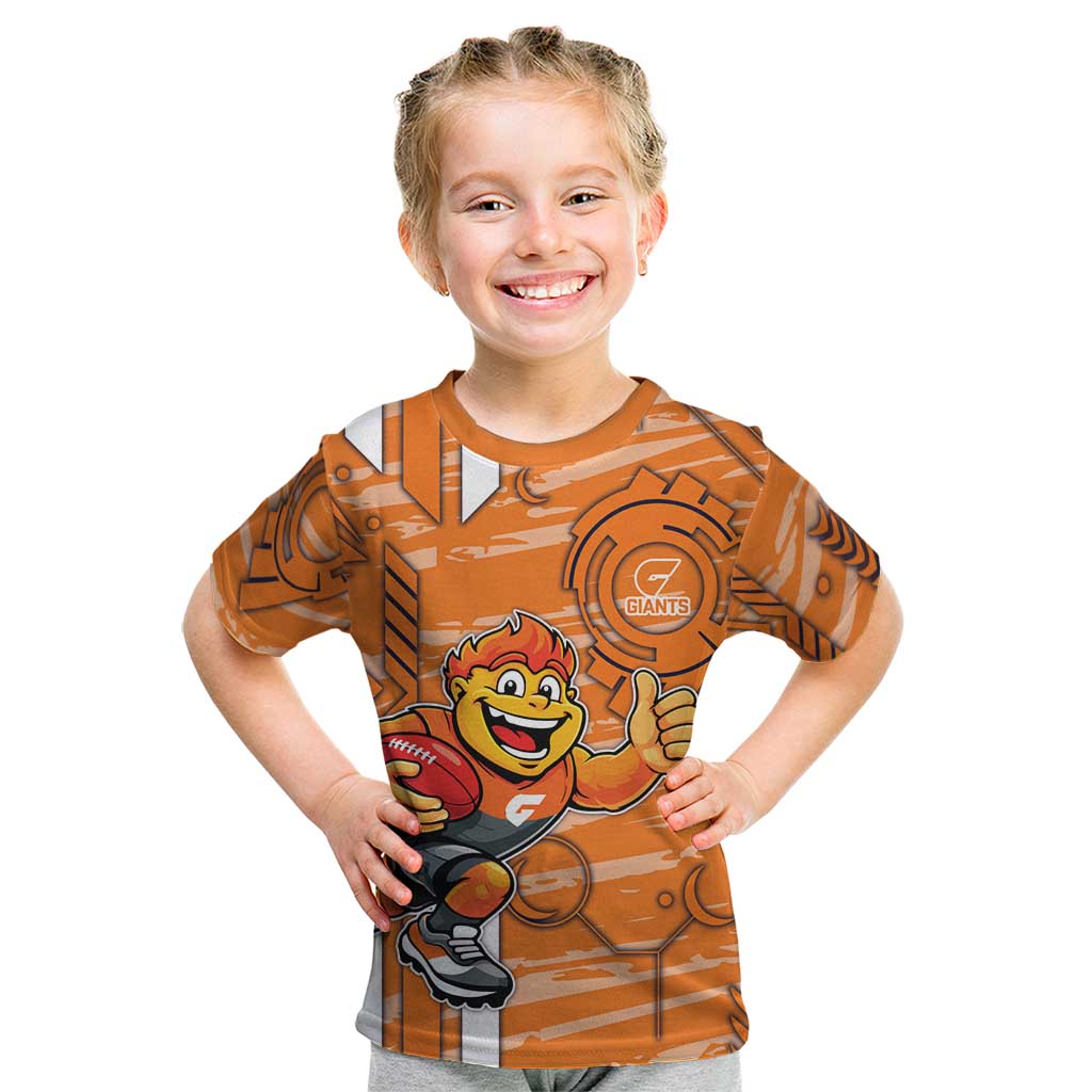 Greater Western Sydney Giants Kid T Shirt Mascot Cartoon Football Illustration Style