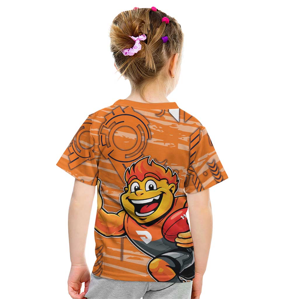 Greater Western Sydney Giants Kid T Shirt Mascot Cartoon Football Illustration Style