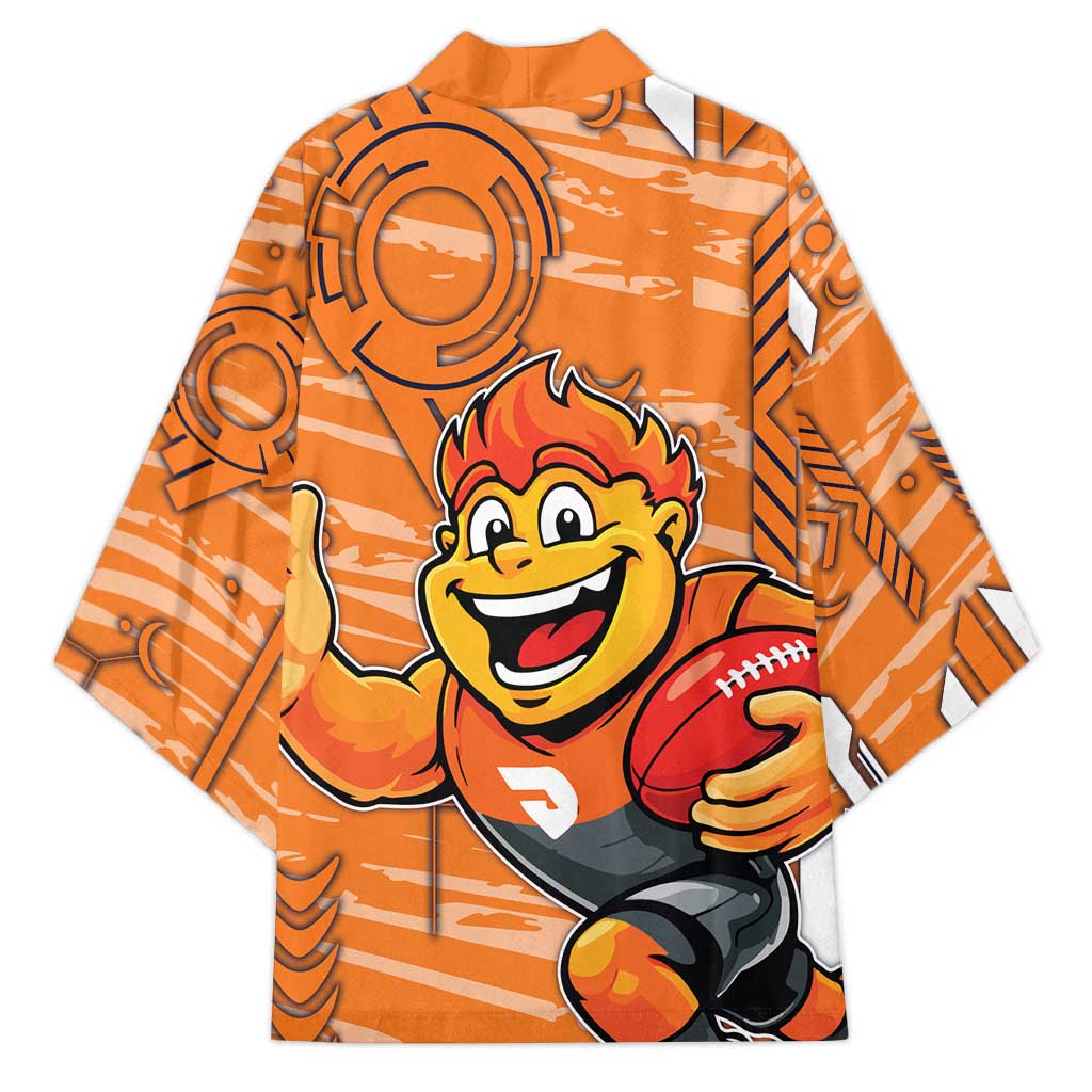 Greater Western Sydney Giants Kimono Mascot Cartoon Football Illustration Style