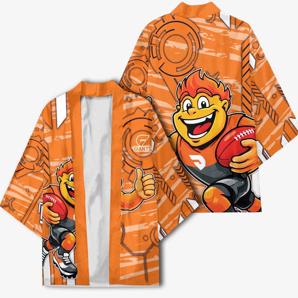 Greater Western Sydney Giants Kimono Mascot Cartoon Football Illustration Style