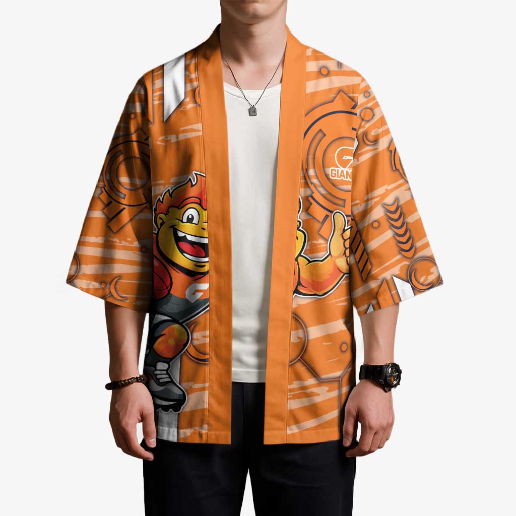 Greater Western Sydney Giants Kimono Mascot Cartoon Football Illustration Style