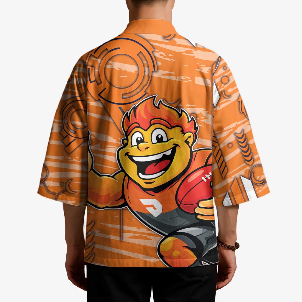 Greater Western Sydney Giants Kimono Mascot Cartoon Football Illustration Style
