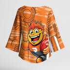 Greater Western Sydney Giants Kimono Sleeve Blouse Mascot Cartoon Football Illustration Style