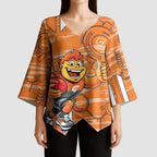Greater Western Sydney Giants Kimono Sleeve Blouse Mascot Cartoon Football Illustration Style