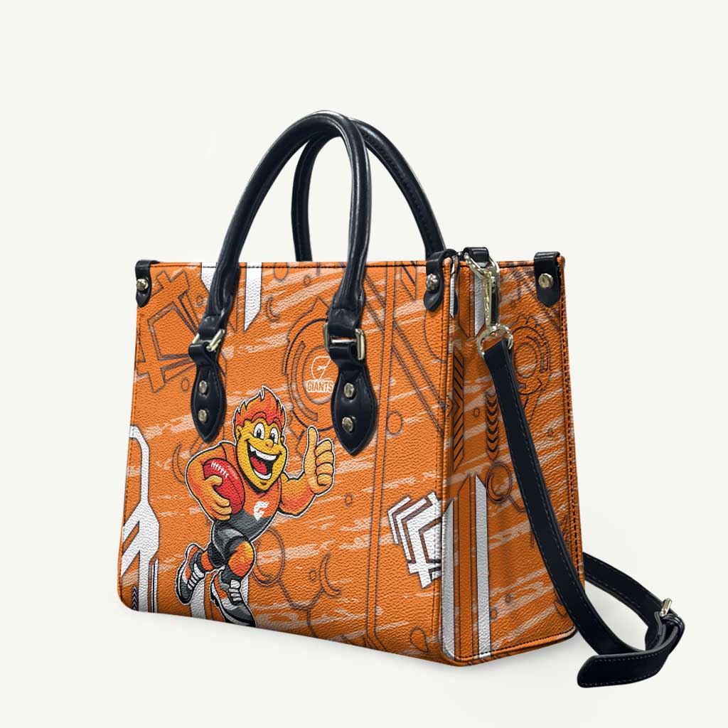 Greater Western Sydney Giants Leather Bag Mascot Cartoon Football Illustration Style