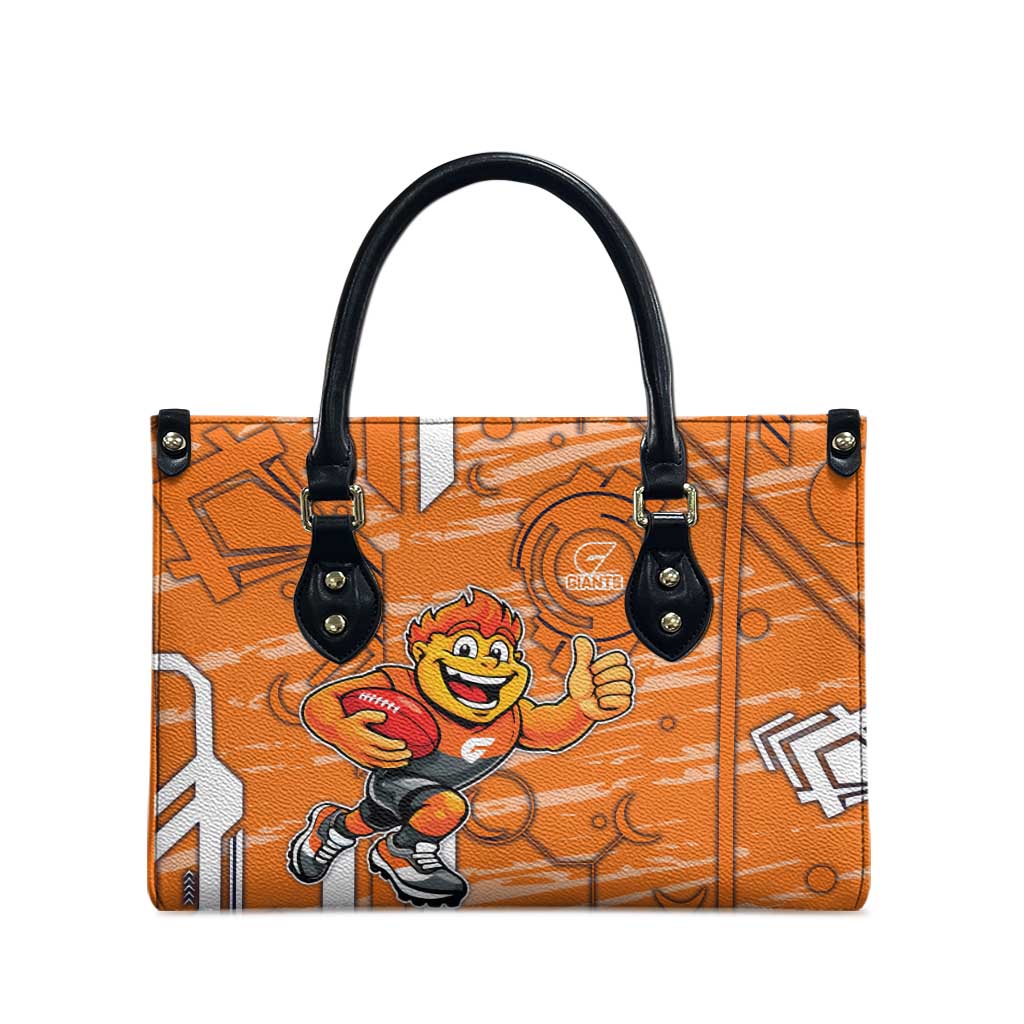 Greater Western Sydney Giants Leather Bag Mascot Cartoon Football Illustration Style