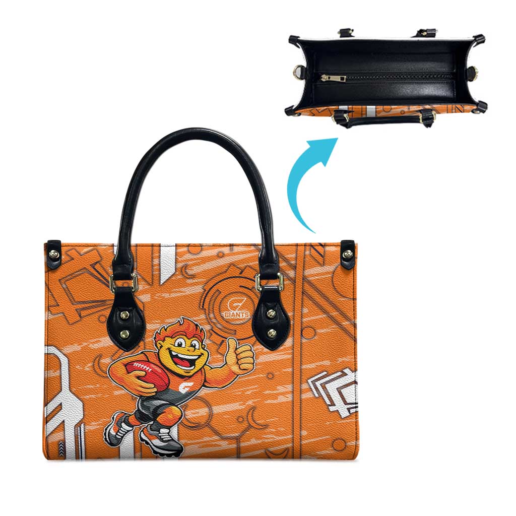 Greater Western Sydney Giants Leather Bag Mascot Cartoon Football Illustration Style