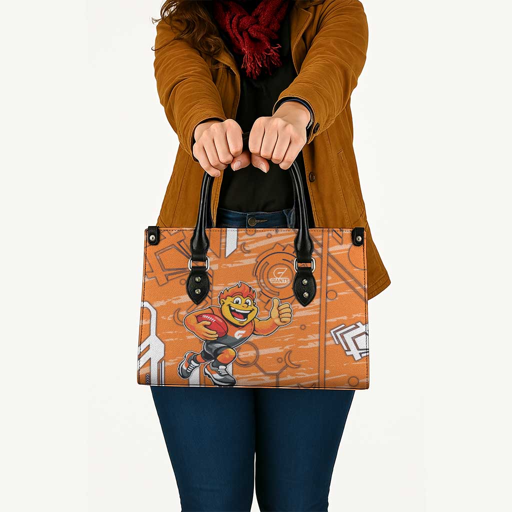 Greater Western Sydney Giants Leather Bag Mascot Cartoon Football Illustration Style
