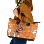 Greater Western Sydney Giants Leather Tote Bag Mascot Cartoon Football Illustration Style