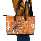 Greater Western Sydney Giants Leather Tote Bag Mascot Cartoon Football Illustration Style