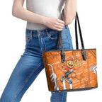 Greater Western Sydney Giants Leather Tote Bag Mascot Cartoon Football Illustration Style