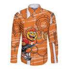 Greater Western Sydney Giants Long Sleeve Button Shirt Mascot Cartoon Football Illustration Style